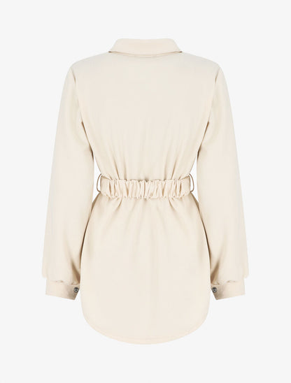 Chemise ample ceinturée - Beige - 2