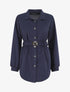 Chemise ample ceinturée - Marine - 1