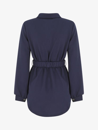 Chemise ample ceinturée - Marine - 2