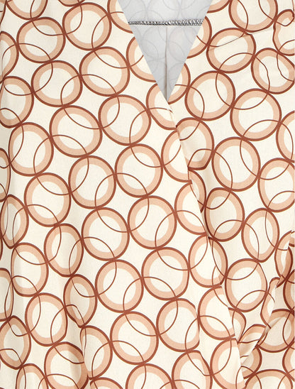 Top cache-coeur imprimé cercles - Beige - 3
