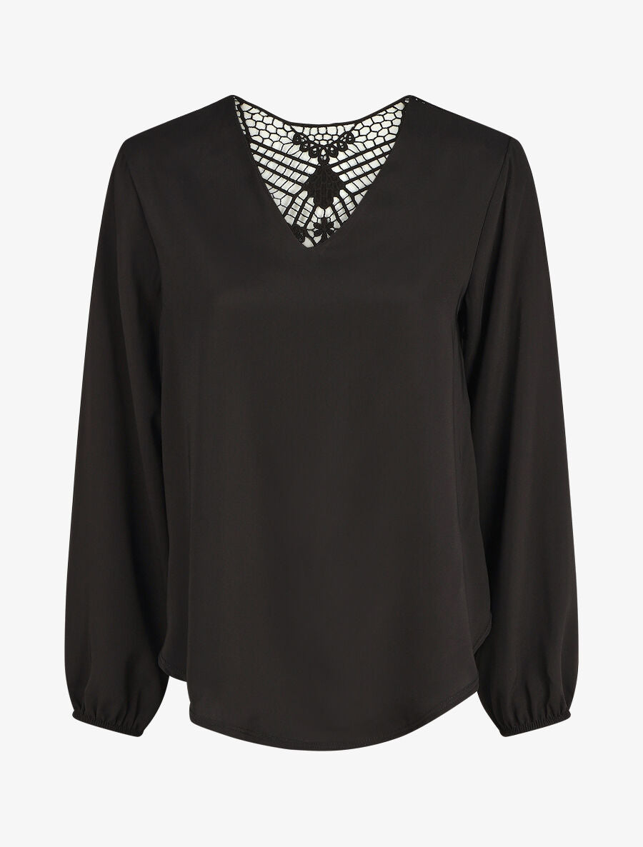 Top fluide dos en crochet - Noir - 6