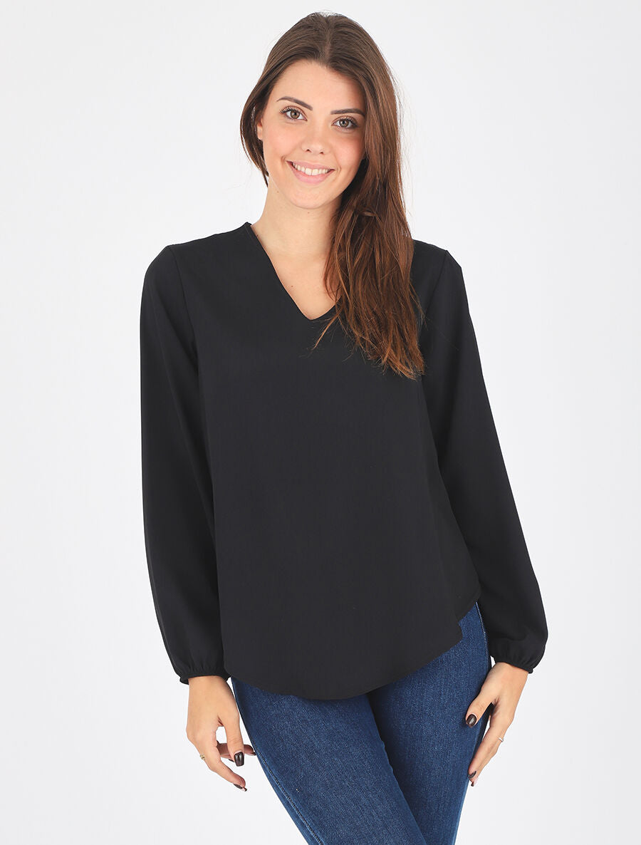 Top fluide dos en crochet - Noir - 4