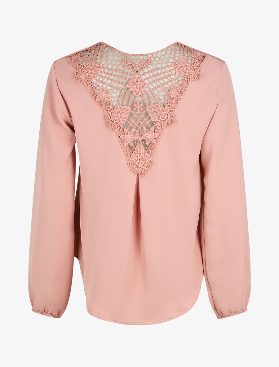 Top fluide dos en crochet - Rose - 2