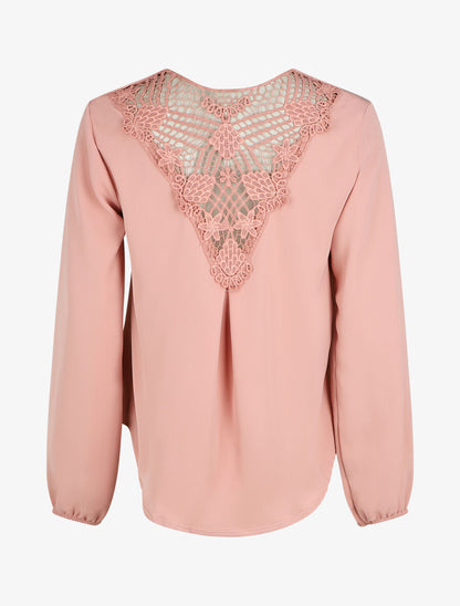 Top fluide dos en crochet - Rose - 2