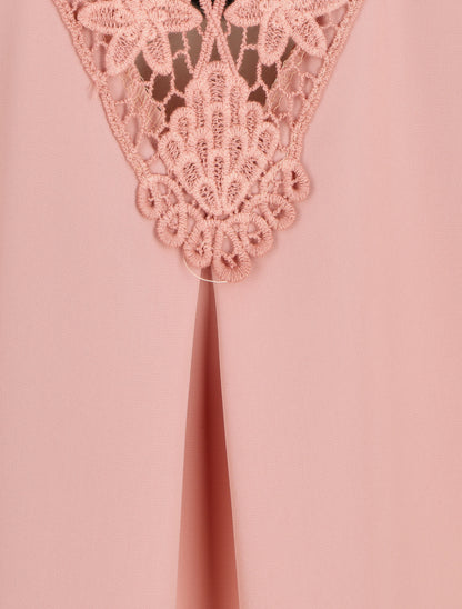 Top fluide dos en crochet - Rose - 3