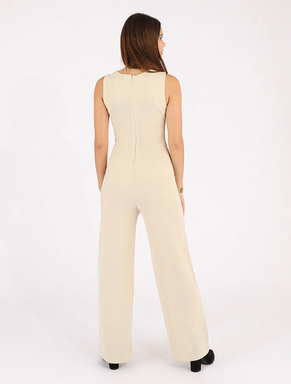 Combinaison droite sans manches - Beige - 5