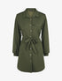 Robe chemise courte manches longues - Kaki - 1