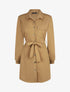 Robe chemise courte manches longues - Camel - 1