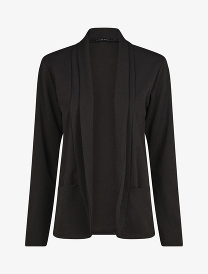 Blazer fin uni coupe droite - Noir - 4