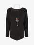 Pull droit uni bords asymétriques - Noir - 1