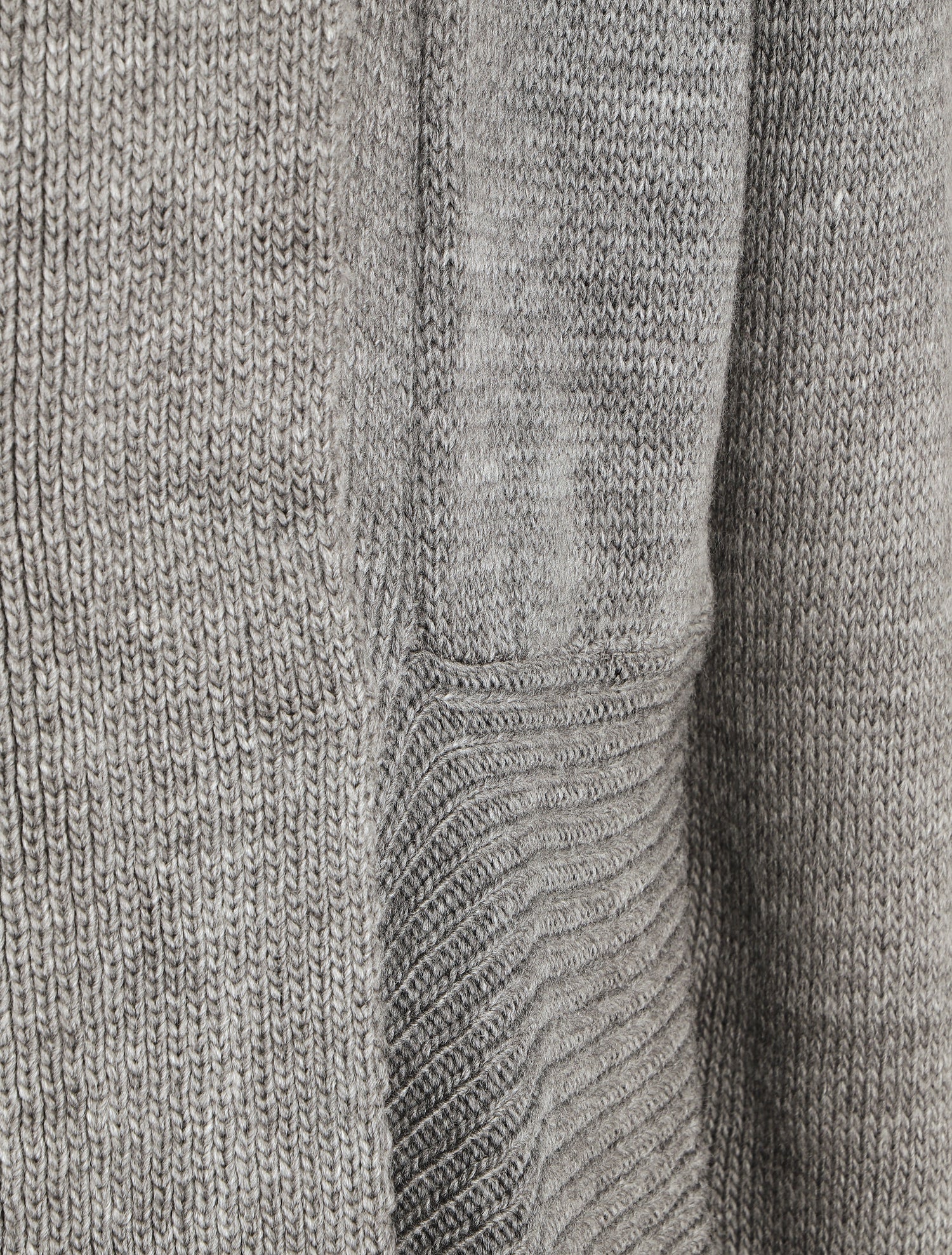 Gilet mi-long col châle - Gris - 3