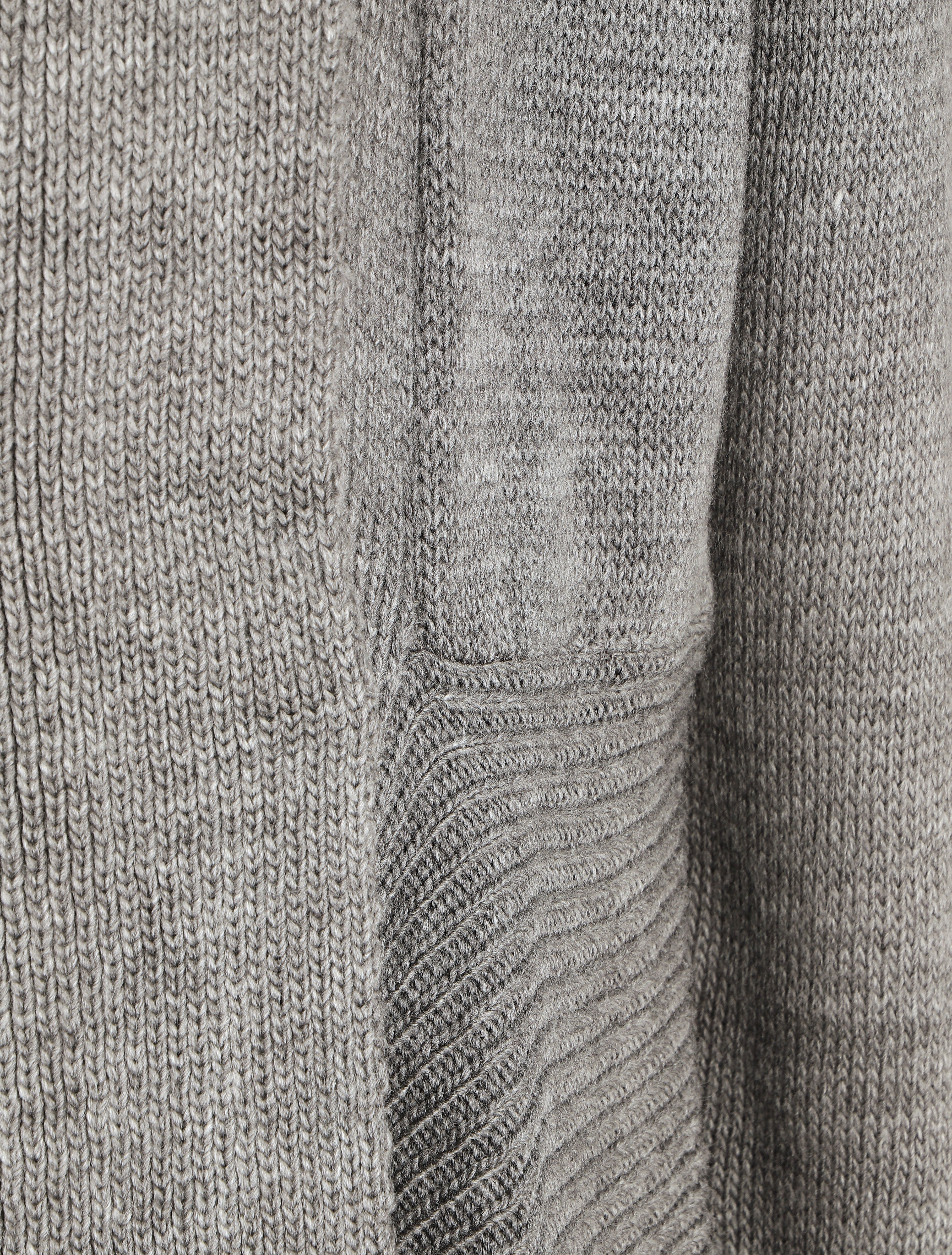 Gilet mi-long col châle - Gris - 3