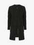 Gilet long en maille tressée - Noir - 4