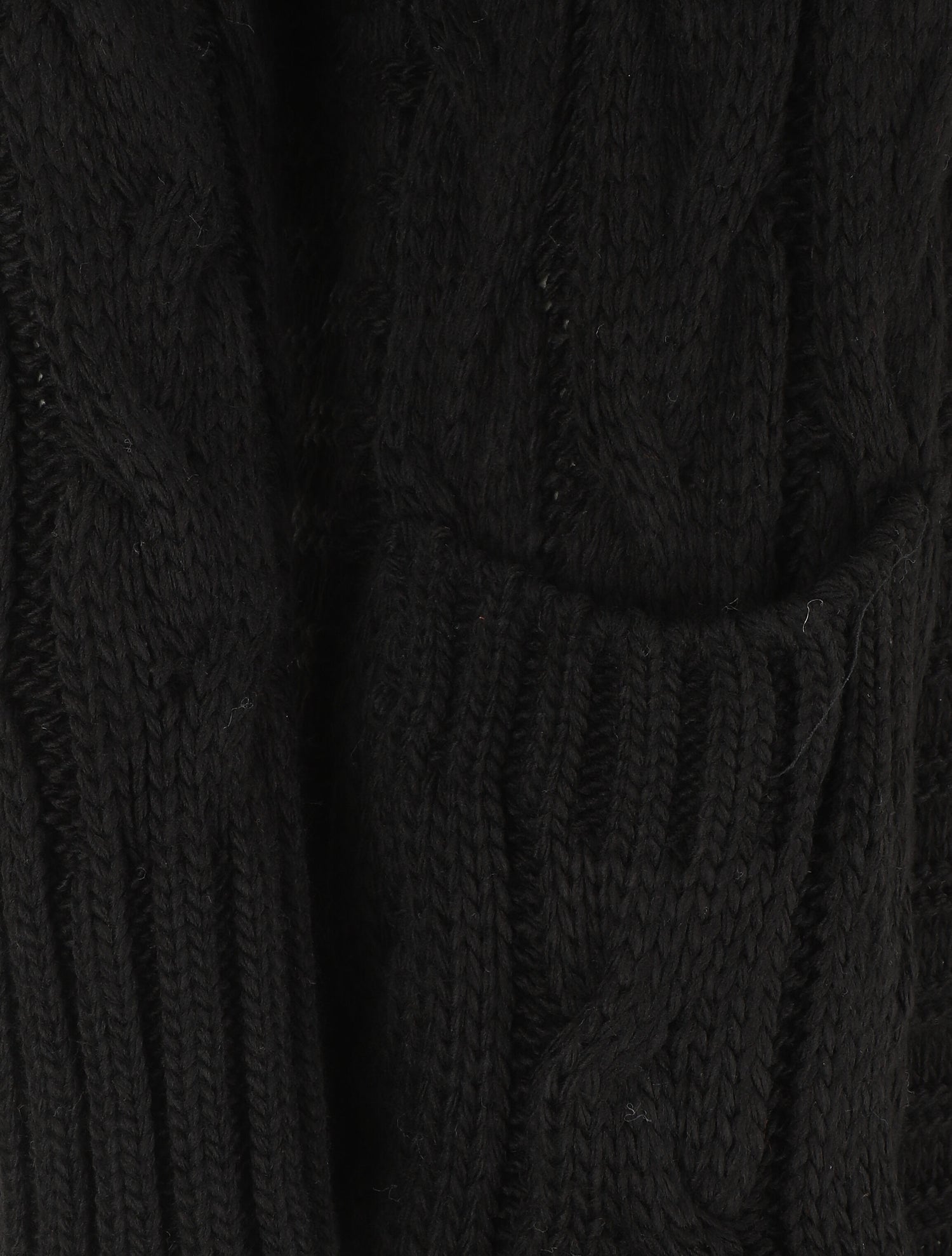 Gilet long en maille tressée - Noir - 3