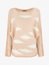Pull ample à motif rayé fantaisie - Rose - 7