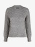 Pull droit maille fantaisie - Gris - 1