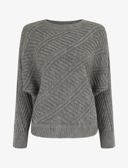 Pull droit uni à col bateau - Gris - 4