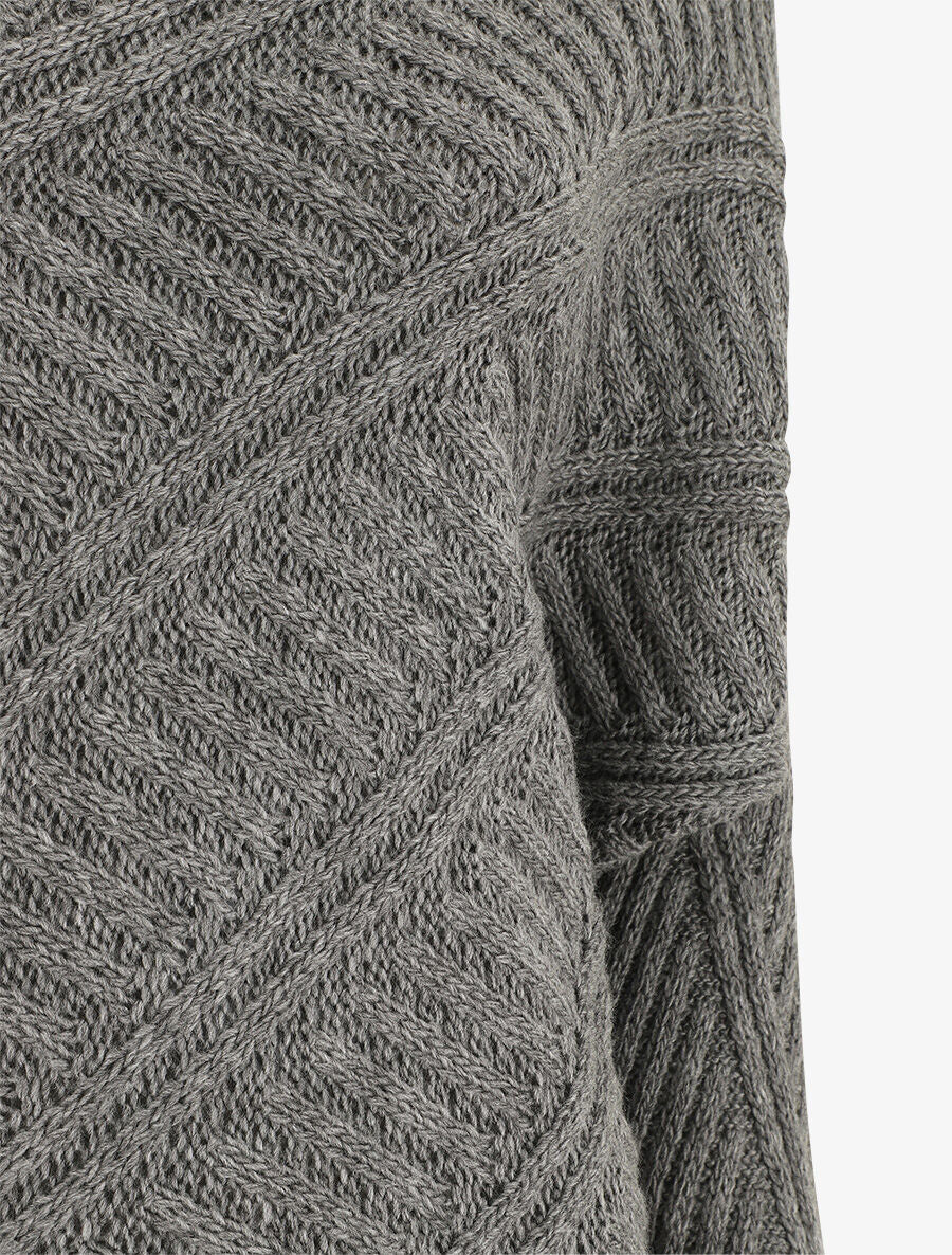 Pull droit uni à col bateau - Gris - 3