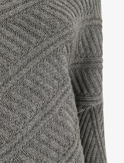 Pull droit uni à col bateau - Gris - 3