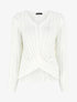 Pull droit torsadé en maille tressée - Blanc - 1