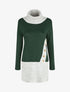 Robe pull col roulé à bouton - Vert foncé - 1
