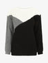 Pull droit graphique à col bateau - Noir/gris - 1