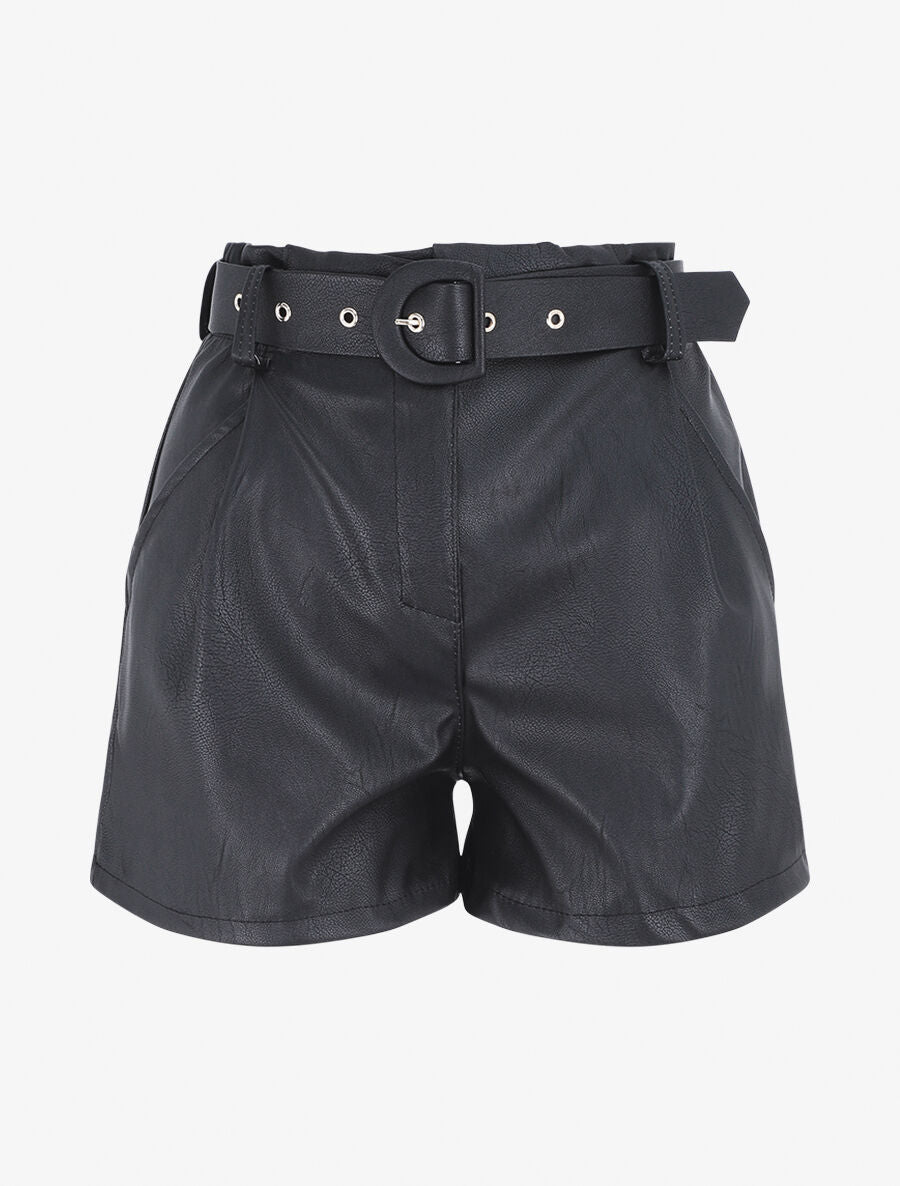 Short paper bag uni en simili - Noir - 6