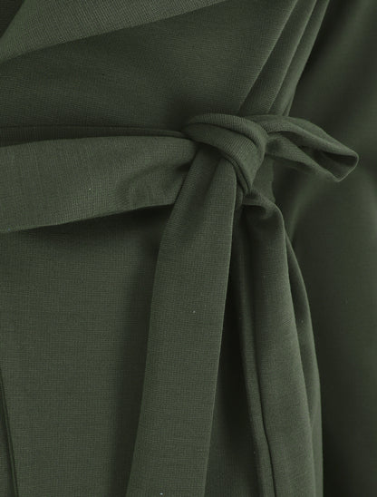 Veste longue ceinturée - Kaki - 3