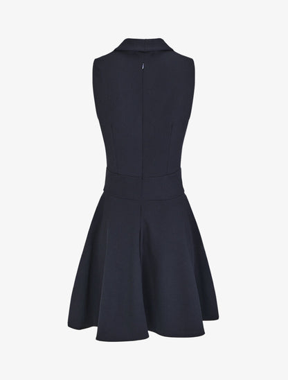 Robe patineuse courte sans manches - Marine - 2