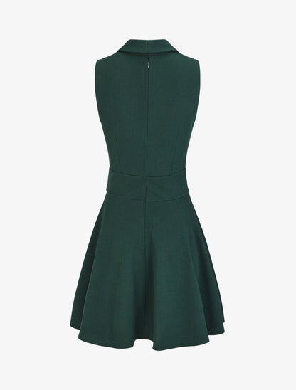 Robe patineuse courte sans manches - Vert foncé - 2