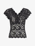 Top en dentelle transparent - Noir - 1