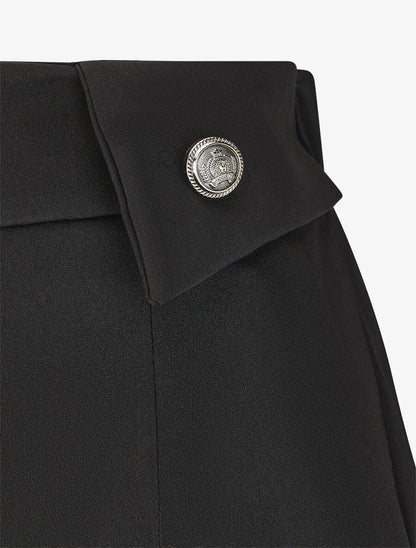 Pantalon droit uni taille haute - Noir - 3