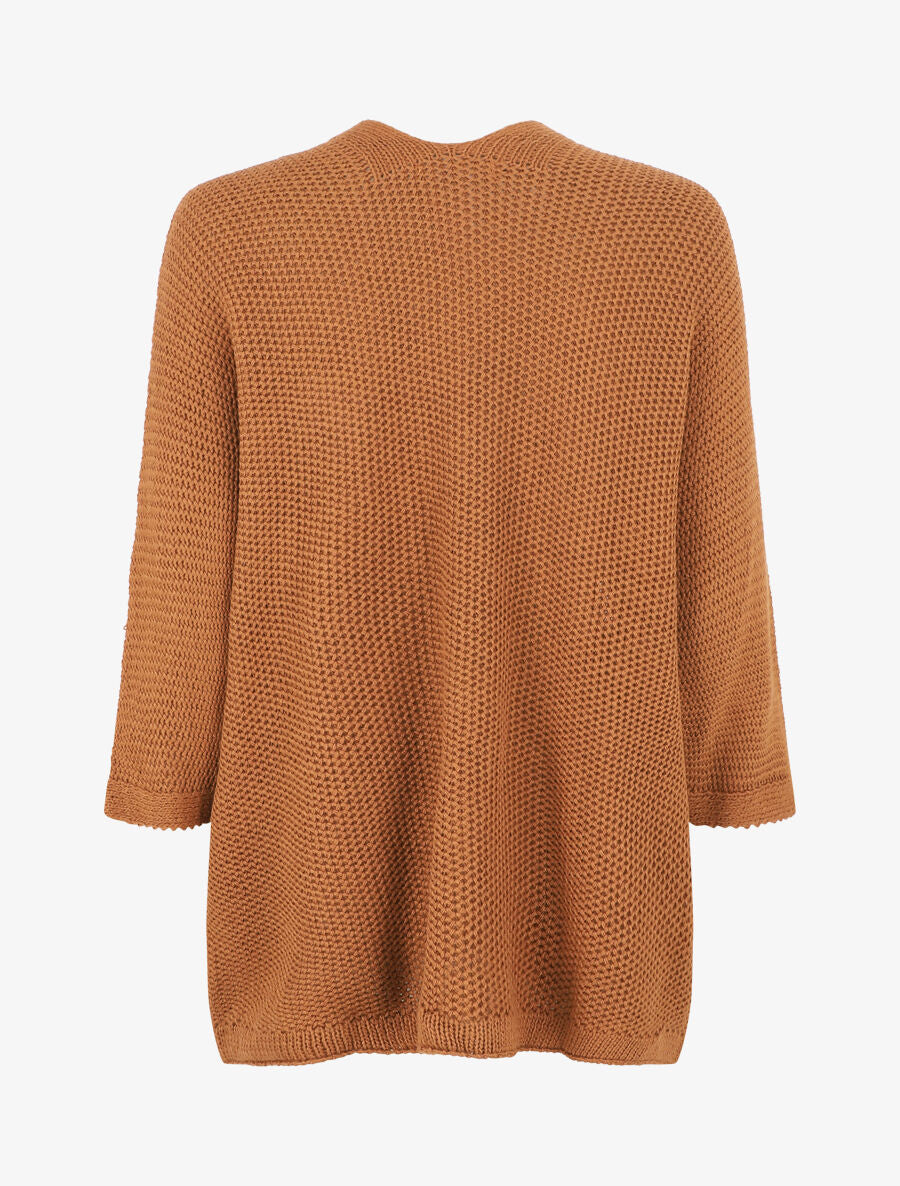 Gilet mi-long oversize - Camel - 2
