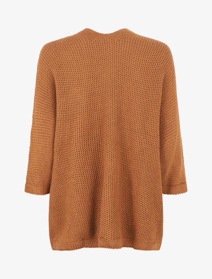 Gilet mi-long oversize - Camel - 2
