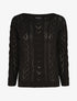 Pull droit uni col bateau - Noir - 1