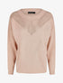 Pull droit col bateau en maille ajourée - Rose - 4