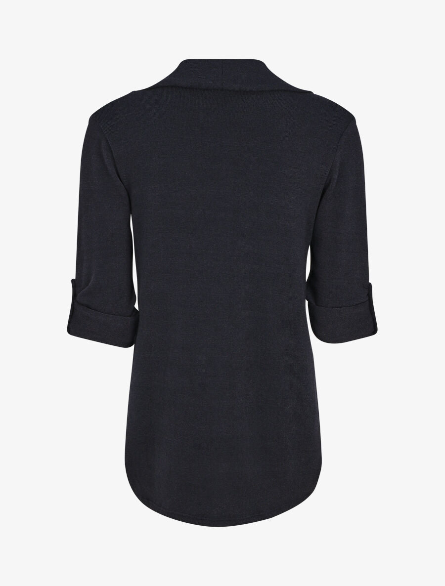 Gilet uni coupe droite - Marine - 2