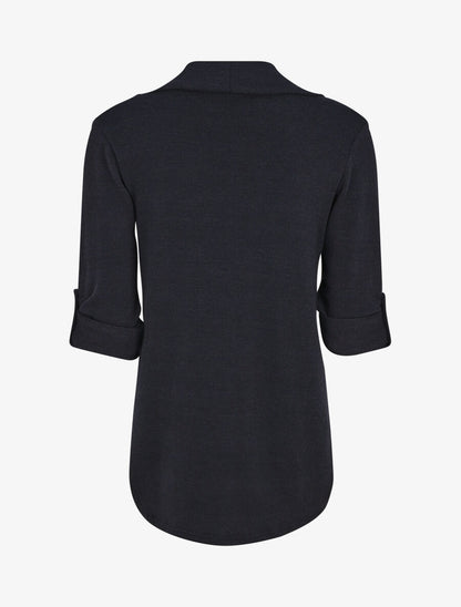 Gilet uni coupe droite - Marine - 2