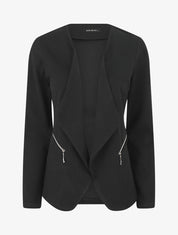 Blazer uni à poches zippées - Noir - 4