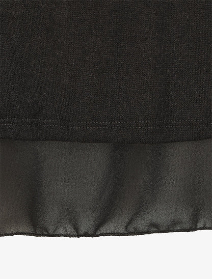 Pull droit uni doublure en voile - Noir - 3