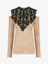 Pull droit à épaules dénudées et crochet - Beige - 6