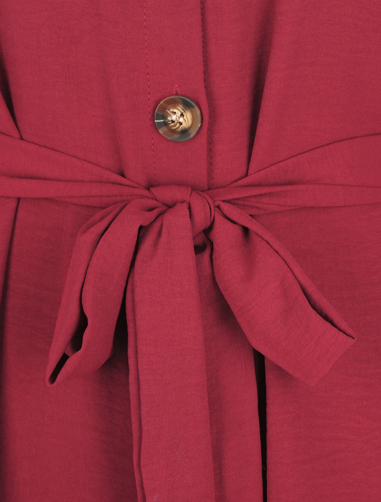 Robe chemise unie manches longues - Bordeaux - 3