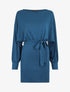 Robe courte unie manches longues - Bleu - 1