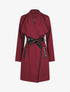 Veste longue coupe droite col cascade - Bordeaux - 4