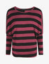 Pull ample motif rayé - Bordeaux - 4