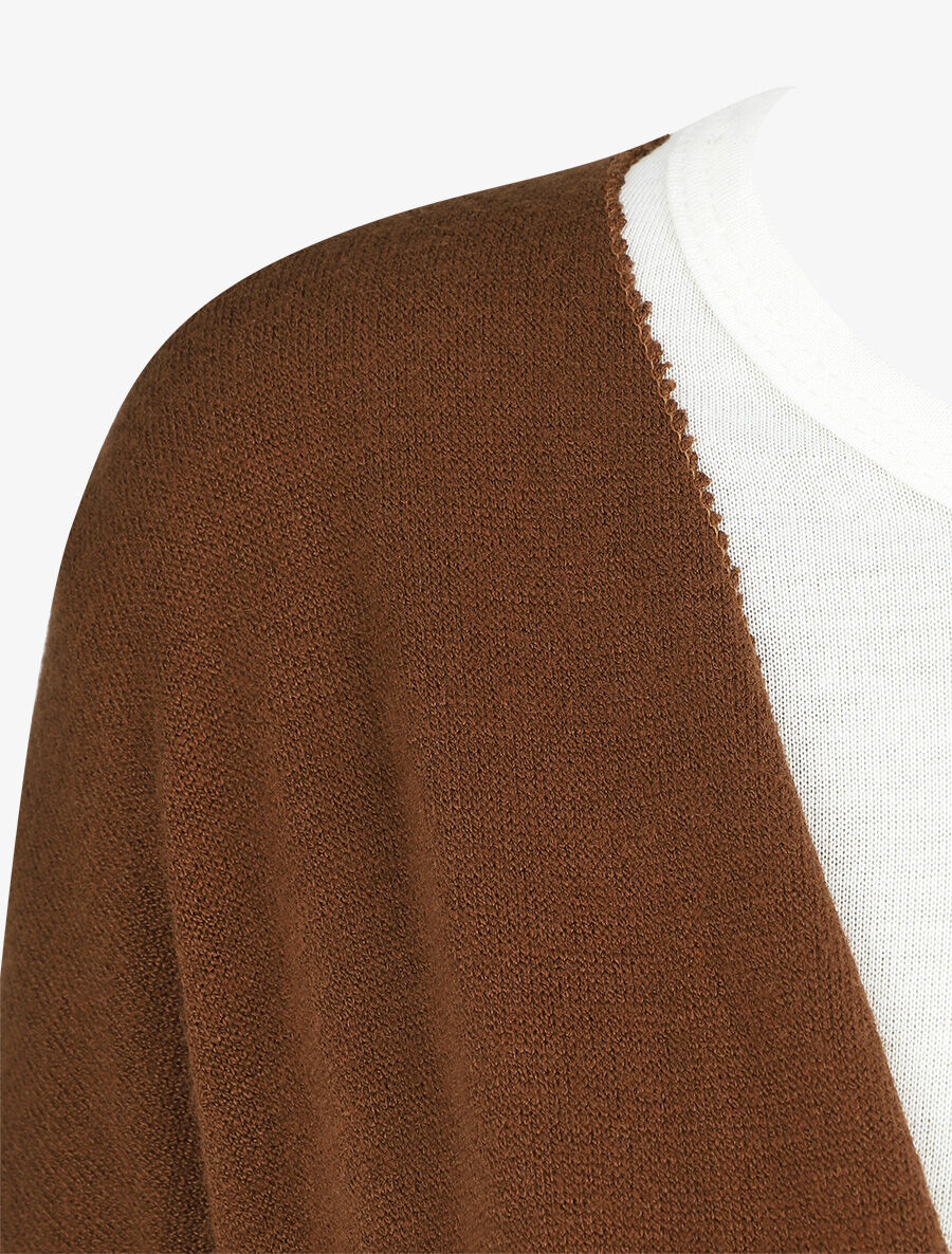 Ensemble gilet et t-shirt bicolore - Camel - 3