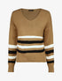 Pull droit rayé - Camel - 1