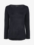 Pull droit uni col bateau - Marine - 1