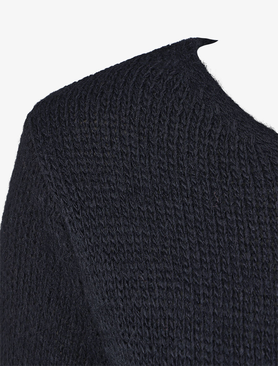 Pull droit uni col bateau - Marine - 3