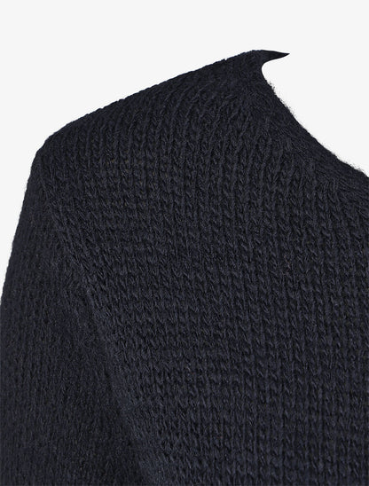 Pull droit uni col bateau - Marine - 3